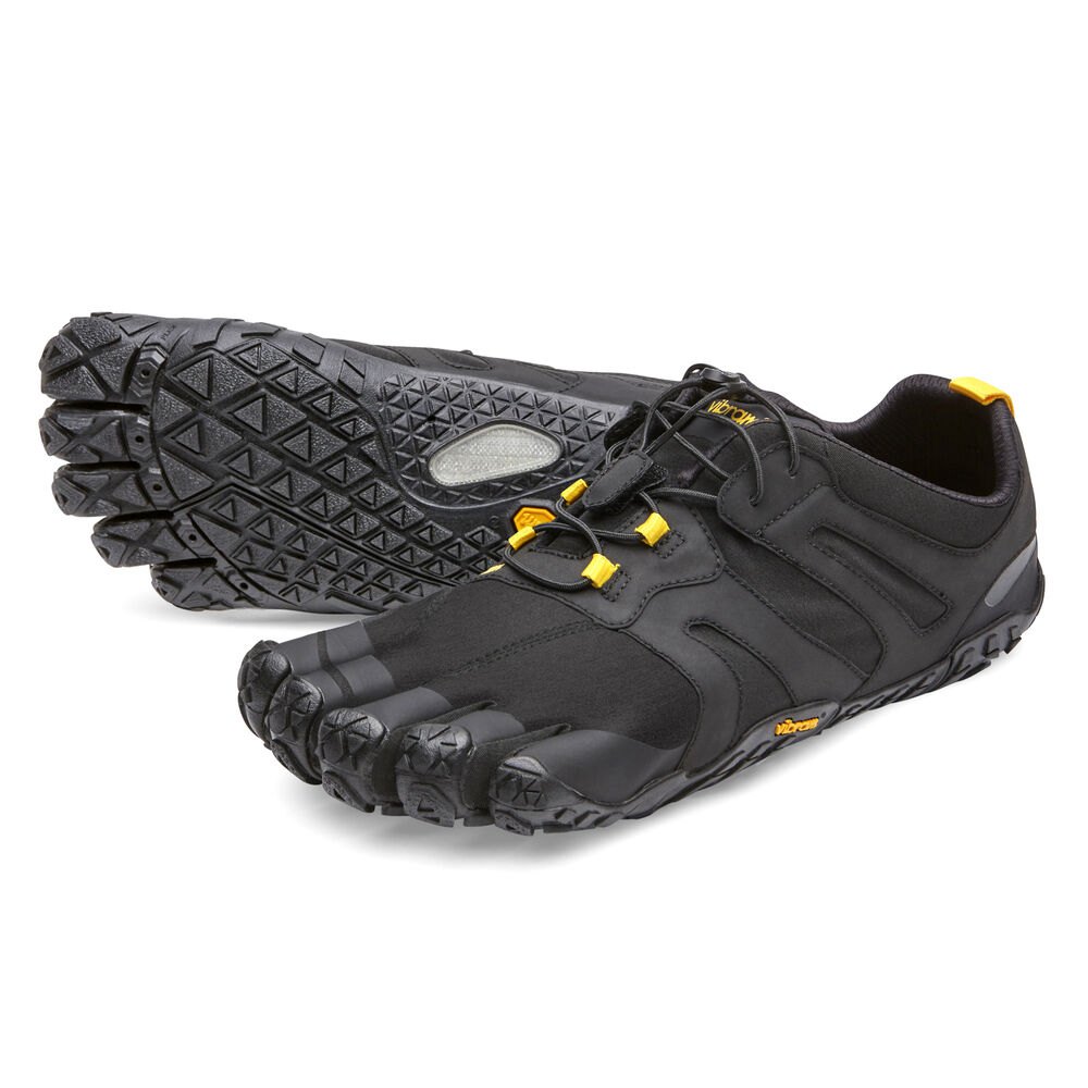 Vibram Five Fingers Mens Running Shoes - Black/Yellow - V-Trail 2.0 - 92143-GAPH